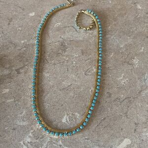 vintage 1960s Gold tone and turquoise Necklace